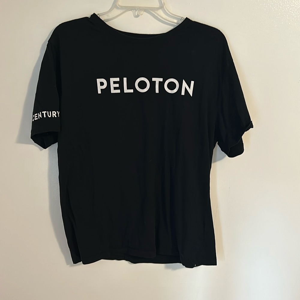 Unisex Peloton Century 100 black shirt Size Large 100% cotton